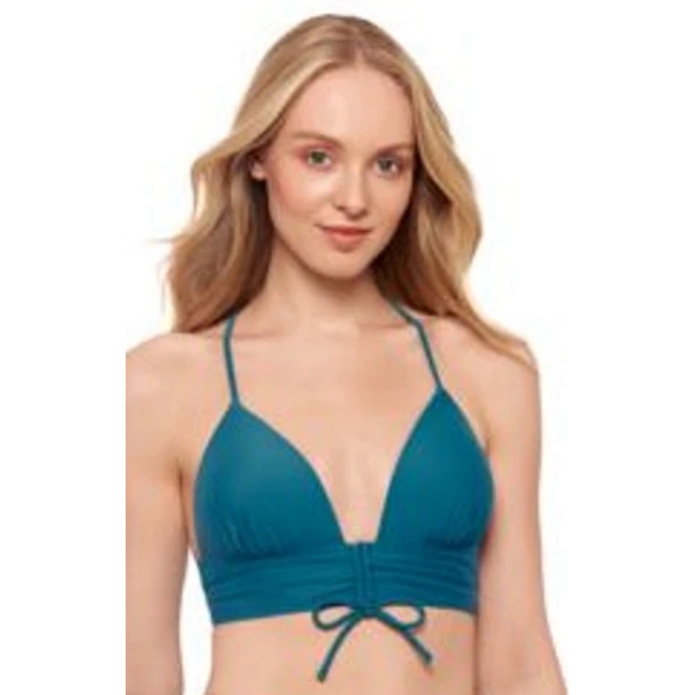 Salt And Cove Juniors Pish Up Midkini Top Shirred High Waist Top. Size M